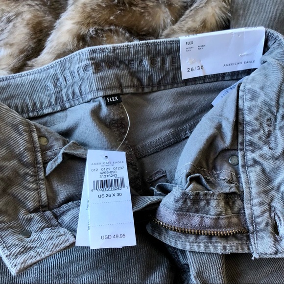 Gray AE Flex Corduroy Skinny Pants - Picture 4 of 4